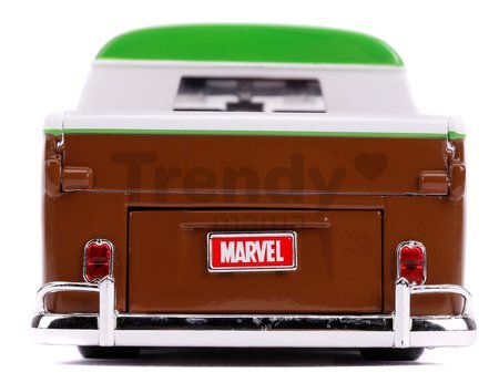 Autíčko Marvel Groot 1963 VW Bus Pickup Jada kovové s otvárateľnými časťami a figúrkou Groot dĺžka 20,5 cm 1:24