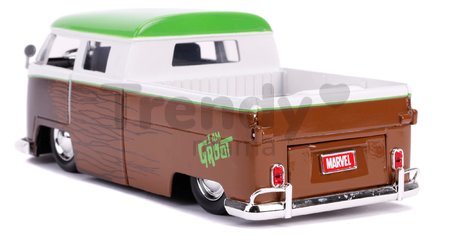 Autíčko Marvel Groot 1963 VW Bus Pickup Jada kovové s otvárateľnými časťami a figúrkou Groot dĺžka 20,5 cm 1:24