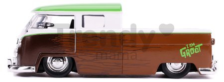 Autíčko Marvel Groot 1963 VW Bus Pickup Jada kovové s otvárateľnými časťami a figúrkou Groot dĺžka 20,5 cm 1:24