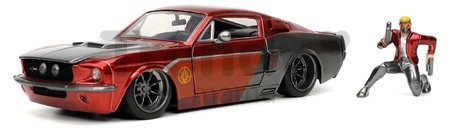 Autíčko Marvel 1967 Shelby GT-500 Jada kovové s otvárateľnými časťami a figúrkou Star Lord dĺžka 20 cm 1:24