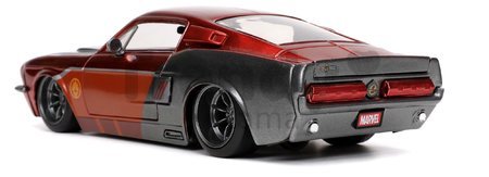 Autíčko Marvel 1967 Shelby GT-500 Jada kovové s otvárateľnými časťami a figúrkou Star Lord dĺžka 20 cm 1:24