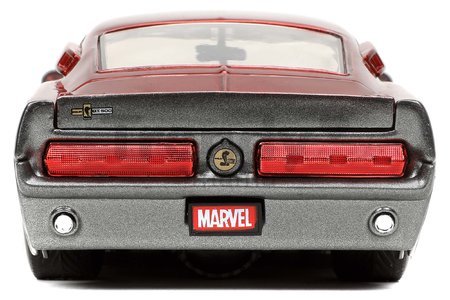 Autíčko Marvel 1967 Shelby GT-500 Jada kovové s otvárateľnými časťami a figúrkou Star Lord dĺžka 20 cm 1:24
