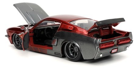 Autíčko Marvel 1967 Shelby GT-500 Jada kovové s otvárateľnými časťami a figúrkou Star Lord dĺžka 20 cm 1:24