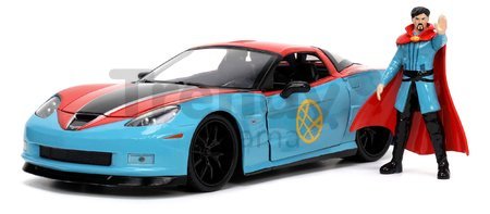 Autíčko Marvel Doctor Strange Chevy Corvette 2006 Jada kovové s otvárateľnými časťami a figúrkou Doctor Strange dĺžka 22 cm 1:24