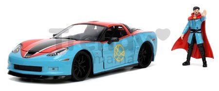 Autíčko Marvel Doctor Strange Chevy Corvette 2006 Jada kovové s otvárateľnými časťami a figúrkou Doctor Strange dĺžka 22 cm 1:24