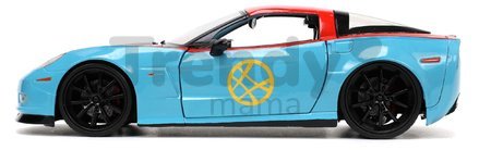 Autíčko Marvel Doctor Strange Chevy Corvette 2006 Jada kovové s otvárateľnými časťami a figúrkou Doctor Strange dĺžka 22 cm 1:24