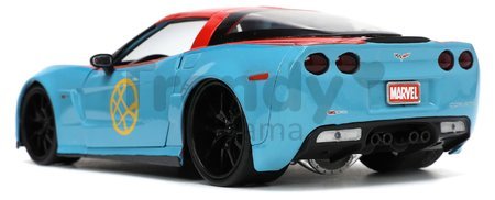 Autíčko Marvel Doctor Strange Chevy Corvette 2006 Jada kovové s otvárateľnými časťami a figúrkou Doctor Strange dĺžka 22 cm 1:24