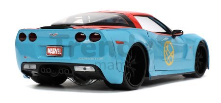 Autíčko Marvel Doctor Strange Chevy Corvette 2006 Jada kovové s otvárateľnými časťami a figúrkou Doctor Strange dĺžka 22 cm 1:24