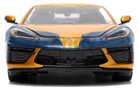Autíčko Marvel Chevy Corvette Jada kovové s otvárateľnými časťami a figúrkou Wolverine dĺžka 22 cm 1:24