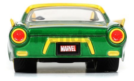 Autíčko Marvel Ford Thunderbird Jada kovové s otvárateľnými časťami a figúrkou Loki dĺžka 22 cm 1:24