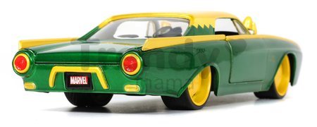 Autíčko Marvel Ford Thunderbird Jada kovové s otvárateľnými časťami a figúrkou Loki dĺžka 22 cm 1:24