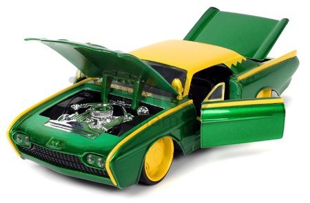 Autíčko Marvel Ford Thunderbird Jada kovové s otvárateľnými časťami a figúrkou Loki dĺžka 22 cm 1:24