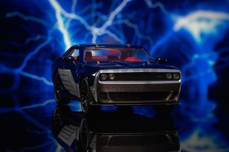 Autíčko Marvel Dodge Challenger SRT Hellcat Jada kovové s otvárateľnými časťami a figúrkou Thor dĺžka 20 cm 1:24