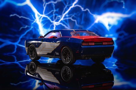 Autíčko Marvel Dodge Challenger SRT Hellcat Jada kovové s otvárateľnými časťami a figúrkou Thor dĺžka 20 cm 1:24