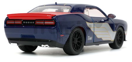 Autíčko Marvel Dodge Challenger SRT Hellcat Jada kovové s otvárateľnými časťami a figúrkou Thor dĺžka 20 cm 1:24
