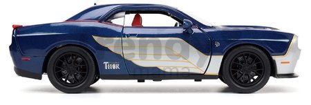 Autíčko Marvel Dodge Challenger SRT Hellcat Jada kovové s otvárateľnými časťami a figúrkou Thor dĺžka 20 cm 1:24