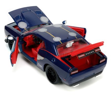 Autíčko Marvel Dodge Challenger SRT Hellcat Jada kovové s otvárateľnými časťami a figúrkou Thor dĺžka 20 cm 1:24