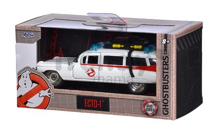 Autíčko Ghostbusters Cadillac Jada kovové s otvárateľnými dverami dĺžka 12 cm 1:32