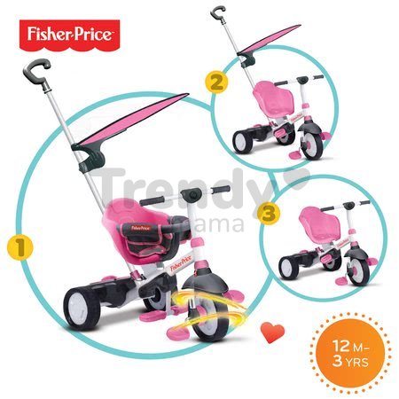 Trojkolka Fisher-Price Charm Plus Touch Steering smarTrike ružová od 12 mes