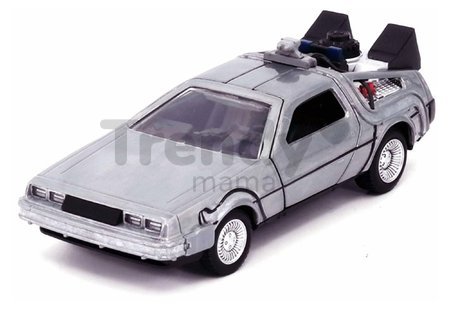 Autíčko Time Machine Back to the Future 1 Jada kovové s otvárateľnými dverami dĺžka 12,5 cm 1:32