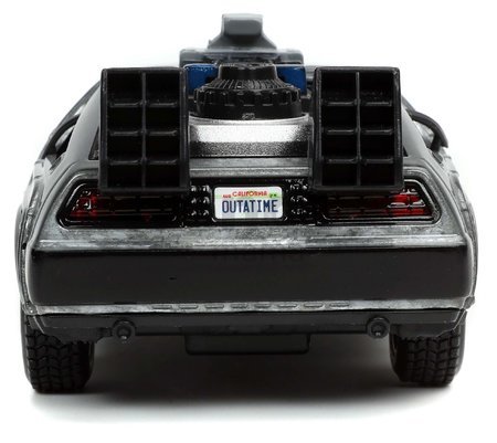 Autíčko Time Machine Back to the Future 1 Jada kovové s otvárateľnými dverami dĺžka 12,5 cm 1:32