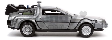 Autíčko Time Machine Back to the Future 1 Jada kovové s otvárateľnými dverami dĺžka 12,5 cm 1:32