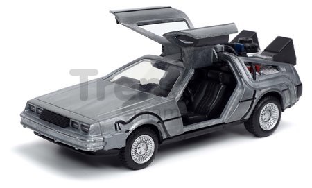 Autíčko Time Machine Back to the Future 1 Jada kovové s otvárateľnými dverami dĺžka 12,5 cm 1:32