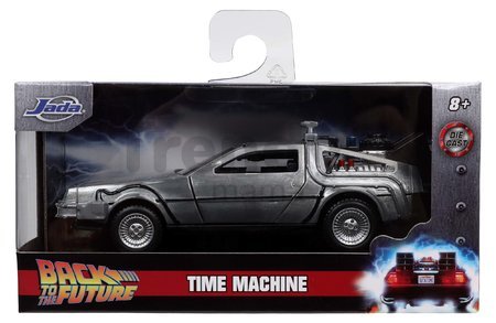 Autíčko Time Machine Back to the Future 1 Jada kovové s otvárateľnými dverami dĺžka 12,5 cm 1:32