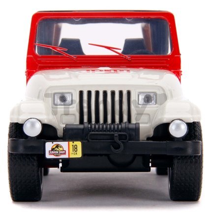 Autíčko Jeep Wrangler Jurassic World Jada kovové s otvárateľnými dverami dĺžka 10,2 cm 1:32