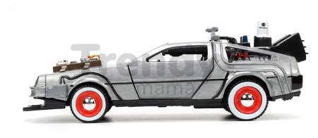 Autíčko Time Machine Back to the Future 3 Jada kovové s otvárateľnými dverami dĺžka 11,5 cm 1:32