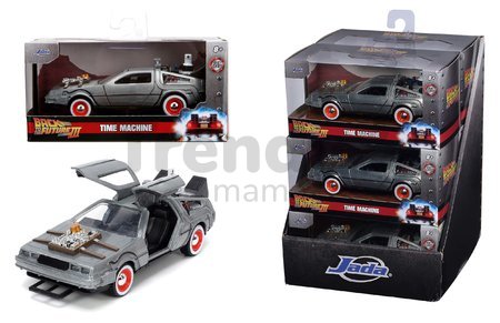 Autíčko Time Machine Back to the Future 3 Jada kovové s otvárateľnými dverami dĺžka 11,5 cm 1:32