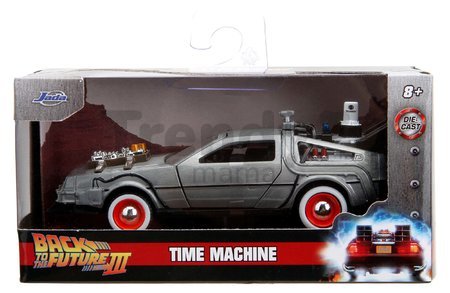 Autíčko Time Machine Back to the Future 3 Jada kovové s otvárateľnými dverami dĺžka 11,5 cm 1:32