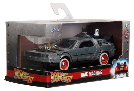 Autíčko Time Machine Back to the Future 3 Jada kovové s otvárateľnými dverami dĺžka 11,5 cm 1:32