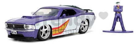 Autíčko DC Ford Mustang Jada kovové s otvárateľnými dverami a figúrkou Joker dĺžka 12,8 cm 1:32