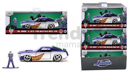 Autíčko DC Ford Mustang Jada kovové s otvárateľnými dverami a figúrkou Joker dĺžka 12,8 cm 1:32