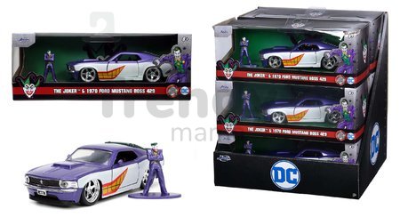 Autíčko DC Ford Mustang Jada kovové s otvárateľnými dverami a figúrkou Joker dĺžka 12,8 cm 1:32