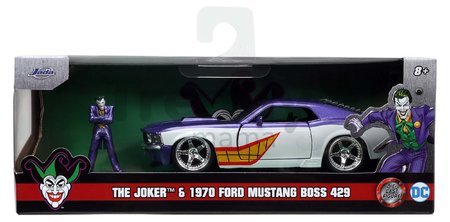 Autíčko DC Ford Mustang Jada kovové s otvárateľnými dverami a figúrkou Joker dĺžka 12,8 cm 1:32