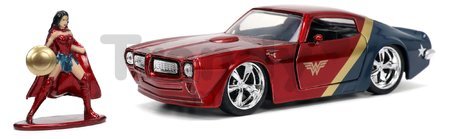 Autíčko DC Pontiac Firebird 1972 Jada kovové s otvárateľnými dverami a figúrkou Wonder Woman dĺžka 13 cm 1:32