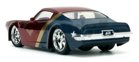Autíčko DC Pontiac Firebird 1972 Jada kovové s otvárateľnými dverami a figúrkou Wonder Woman dĺžka 13 cm 1:32