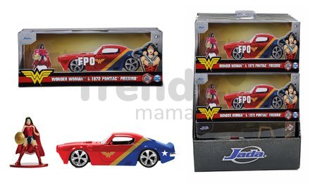 Autíčko DC Pontiac Firebird 1972 Jada kovové s otvárateľnými dverami a figúrkou Wonder Woman dĺžka 13 cm 1:32