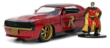 Autíčko DC Chevy Camaro 1969 Jada kovové s otvárateľnými dverami a figúrkou Robin dĺžka 13 cm 1:32