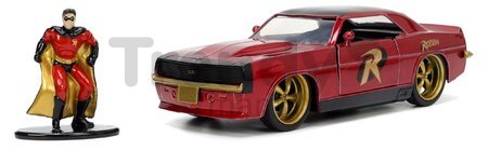 Autíčko DC Chevy Camaro 1969 Jada kovové s otvárateľnými dverami a figúrkou Robin dĺžka 13 cm 1:32