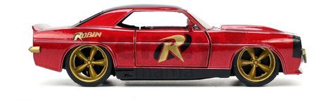 Autíčko DC Chevy Camaro 1969 Jada kovové s otvárateľnými dverami a figúrkou Robin dĺžka 13 cm 1:32