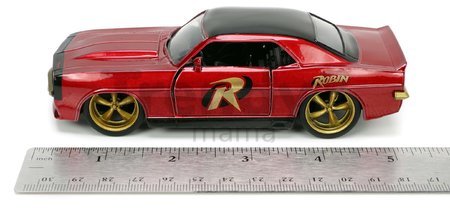 Autíčko DC Chevy Camaro 1969 Jada kovové s otvárateľnými dverami a figúrkou Robin dĺžka 13 cm 1:32