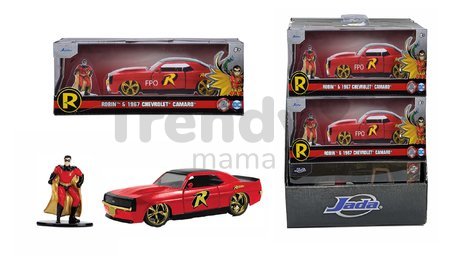 Autíčko DC Chevy Camaro 1969 Jada kovové s otvárateľnými dverami a figúrkou Robin dĺžka 13 cm 1:32