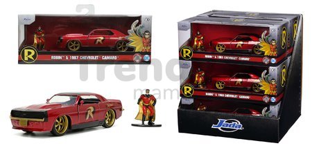 Autíčko DC Chevy Camaro 1969 Jada kovové s otvárateľnými dverami a figúrkou Robin dĺžka 13 cm 1:32