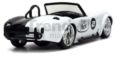 Autíčko DC 1965 Shelby Cobra 427 Jada kovové s otvárateľnými dverami a figúrkou Two Face dĺžka 13 cm 1:32