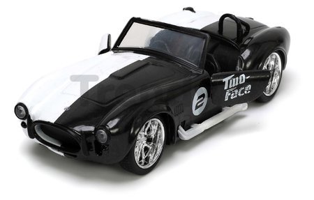 Autíčko DC 1965 Shelby Cobra 427 Jada kovové s otvárateľnými dverami a figúrkou Two Face dĺžka 13 cm 1:32