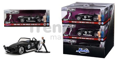 Autíčko DC 1965 Shelby Cobra 427 Jada kovové s otvárateľnými dverami a figúrkou Two Face dĺžka 13 cm 1:32