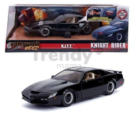 Autíčko Knight Rider Kitt 1982 Pontiac Jada kovové s otvárateľnými dverami a svetlom dĺžka 21 cm 1:24